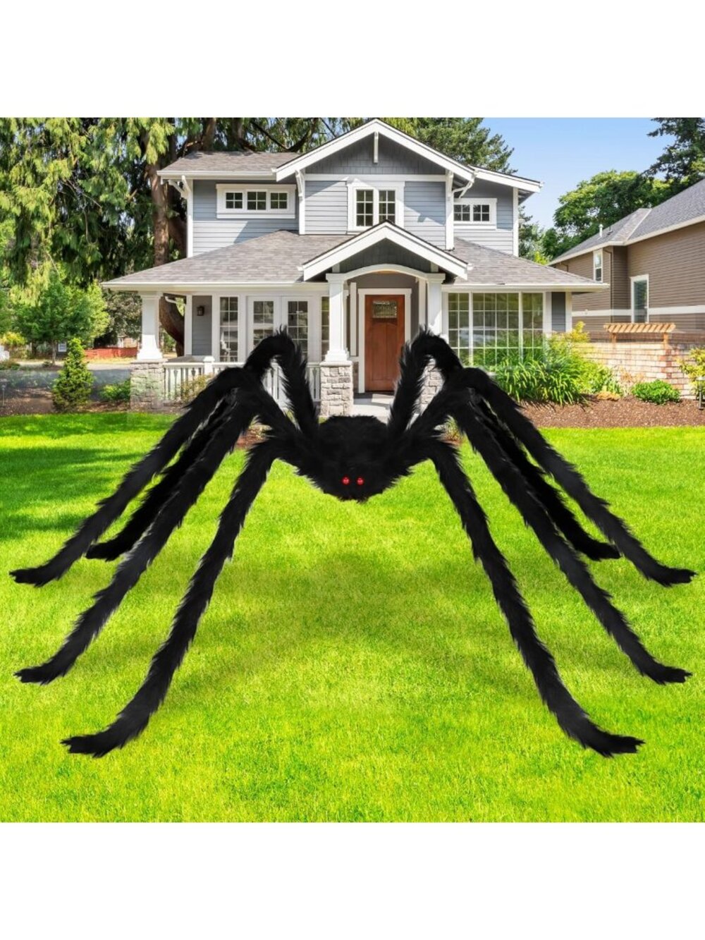 Giant 8 Ft Halloween Spider Decoration for Outdoor Yard, Spooky Halloween Decor